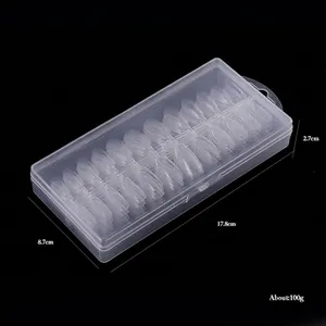 240pcs clear almond and waterdrop nail tips set in a transparent PP storage box