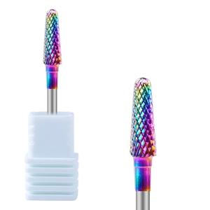 Embout de ponceuse à ongles arc-en-ciel avec revêtement en titane et texture diamantée