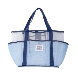 Blaue Strandtasche aus Mesh mit großer Kapazität und mehreren Taschen für Reise und Sport