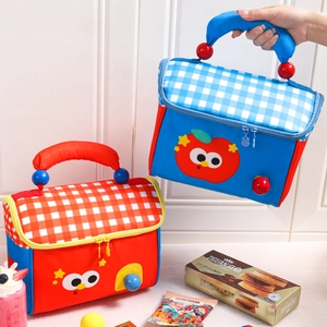 Bolsa térmica porta merienda con ojos de dibujos animados y asas para niños escolares