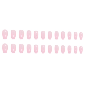 Short ballet press-on nails in aurora barbie pink with 24 pieces set and glossy finish