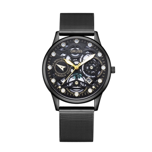 Orologio Al Quarzo Scheletrato Da Uomo Moda Business Luminoso Impermeabile Lega Cinturino In Pelle Quadrante Cavo Lusso