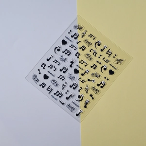 DIY transparent music theme silicone stamps with musical notes and staff for scrapbooking