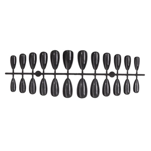 Sparkly grey cat eye star galaxy press-on nails in long almond shape 24pcs set