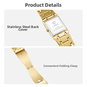 Detailed macro view of the 3ATM waterproof stainless steel case back for LB-1028G watch