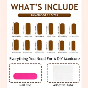 French tip press-on nails with cross and star patterns including 12 sizes and tool kit