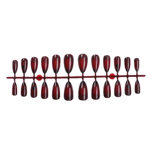 Unghie finte sfumate rosso e nero Halloween con ragnatele, set da 24 pezzi di alta qualità