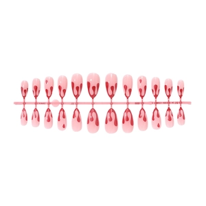 Halloween blood drip design almond press-on nails set with 24 pieces in pink and red