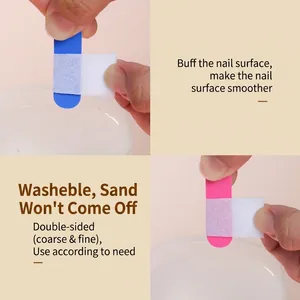 Washable double-sided nail file in blue and pink for professional manicure polishing