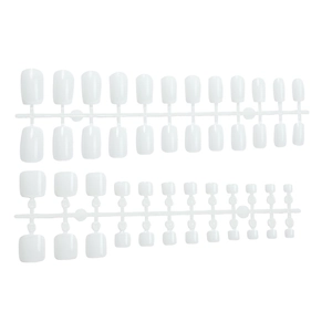 French style white square press-on nails set with 24 pieces of glossy ABS false nails