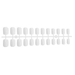 White marble pattern press-on nails set with 24 pieces on a rack for women