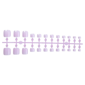 Glossy lavender purple press-on toenails set in short French style for women