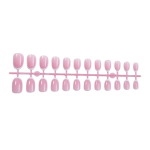 Klassisches französisches Verlaufs-Set kurze ovale Kunstnägel 24 Stück in Nude-Rosa und Weiß