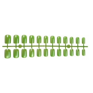 Glossy emerald cat-eye press-on nails set with 24 gradient shimmer false nail pieces