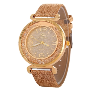 Orologio Quarzo Donna Quadrante Glitterato Intarsio Strass Lega Lucida Moda Casuale