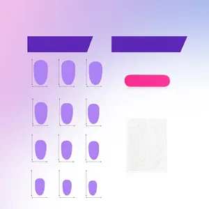 Sizing chart for bow press-on nails set including 12 sizes with file and adhesive tabs