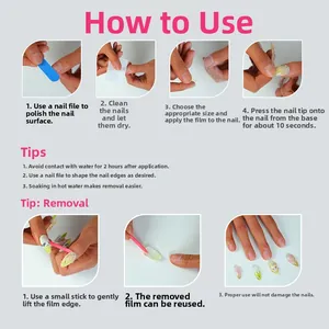 Guide étape par étape pour l'application et le retrait de faux ongles autocollants nude