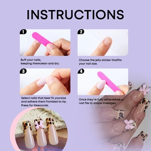 Step-by-step application guide for French leopard print press-on nails with 3D bows