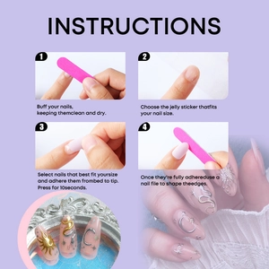 Guide d'application de faux ongles en amande avec charmes métalliques 3D de lune