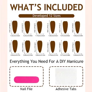 Tableau des tailles de faux ongles French Flower avec 24 pièces et kit d'outils