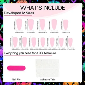 Halloween bloody French press on nails size chart with glue and nail file kit