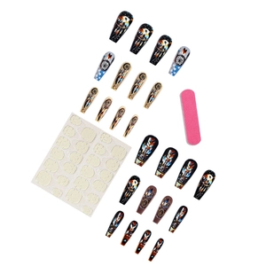 Böhmisches Traumfänger-Feder-Set zum Aufkleben langer Sargnägel mit Zubehör