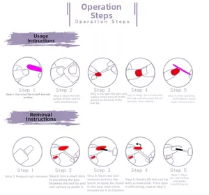 Detailed step-by-step guide for applying and removing press-on nails with essential tools