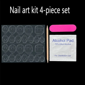 Press On Nail Accessories Including Jelly Glue Tabs Mini Nail File Orange Wood Stick And Alcohol Cleaning Pads For Manicure