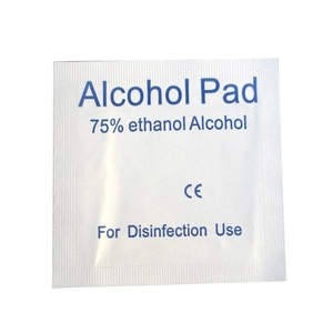 Individual 75% ethanol alcohol pad for nail prep with professional CE certification mark