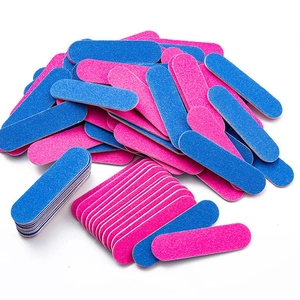 Bulk set of professional double-sided pink and blue nail files for manicure and pedicure