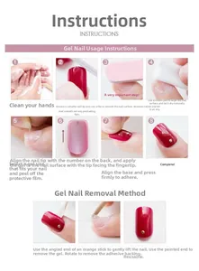 Step-by-step tutorial for applying and removing press-on nails with jelly glue adhesive