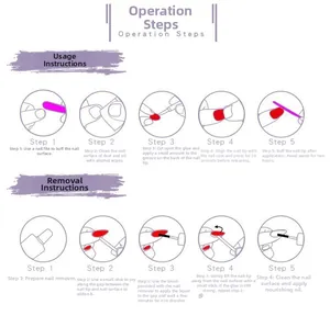 Step-by-step instructions for applying and removing luxury butterfly press-on nails