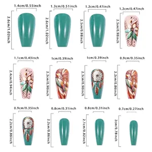 Guide des tailles pour faux ongles 3D papillon et fleurs en différentes dimensions