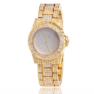 Orologio Al Quarzo Con Strass Lega Iced Out Hip Hop Lusso Moda Orologio Da Polso Donna Uomo Bling Regalo Luccicante