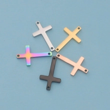 Detailed view of cross pendants in five colors for DIY jewelry making and connecting