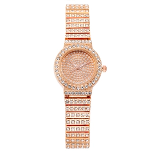 Women Quartz Watch Luxury Rhinestone Full Starry Sky Alloy Steel Strap Fashion Small Dial Casual Shining Wristwatch 6530