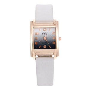 Orologio Al Quarzo Analogico Da Donna Cassa Rettangolare In Lega Oro Rosa Quadrante Sfumato Cinturino In Ecopelle Retro Casual