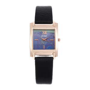 Montre À Quartz Pour Femmes Boîtier Carré En Alliage Bracelet En Similicuir Chiffres Romains Rétro Décontractée Mode Simple