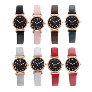 Minimalist women's quartz watch with starry sky dial and faux leather strap in 8 colors