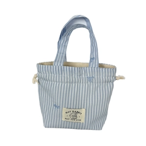 Sac à main à rayures bleues et blanches avec broderie lapin mignonne et grande capacité