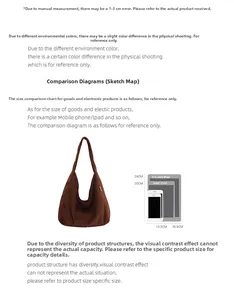 Size comparison of brown woolen tote bag with iPad mini and 9.7-inch iPad models