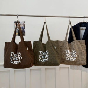 Women Large Capacity Tote Bag Leopard Print Canvas Shoulder Bag Letter Print Casual Fashion Korean Style Handbag