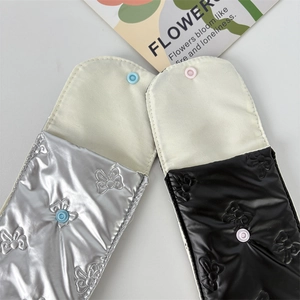 Glossy bow embossed pencil case and sunglasses pouch set in silver and black colors