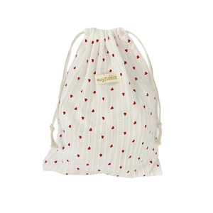 Vertical heart pattern drawstring bag with large capacity for makeup and daily storage