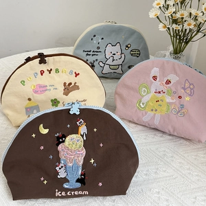 Borse organizer in nylon con ricami graziosi e tiretti per cerniere a forma di animale