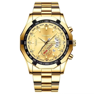 Ανδρικό Ρολόι Quartz Λουράκι Από Ανοξείδωτο Ατσάλι Κάσα Αλουμινίου Ημερολόγιο Ταχύμετρο Μεγάλο Καντράν Επιχειρηματικό Σπορ