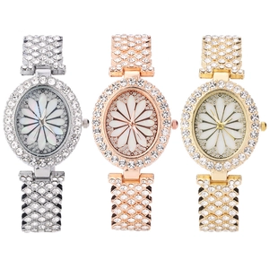 Luxury rhinestone steel watches for women in silver, gold, and rose gold finishes