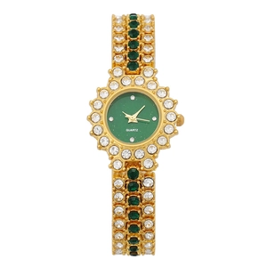 Orologio Da Polso Donna Lega Acciaio Inossidabile Con Strass Lunetta Girasole Quarzo Lusso Moda Elegante Orologio