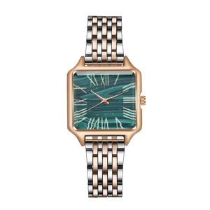 Women Square Quartz Watch Elegant Stainless Steel Band Roman Numerals Retro Fashion Wristwatch For Ladies