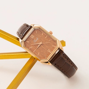 Reloj de Cuarzo Rectangular Vintage para Mujer Minimalista Correa de Cuero PU Patrón de Cocodrilo Elegante Reloj de Pulsera para Dama